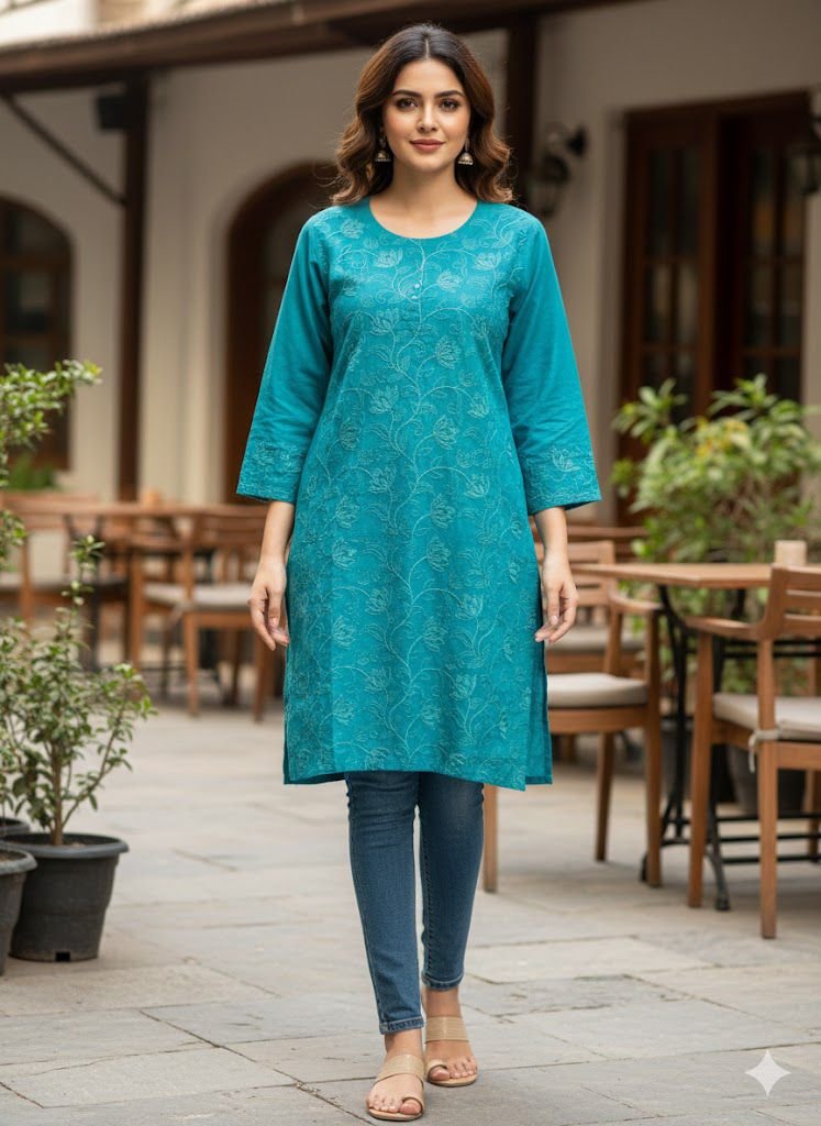 Sea Green Shirt Lawn Embroidered