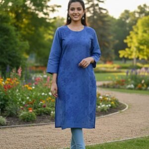 Blue Shirt Lawn Embroidered