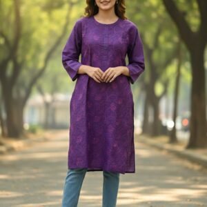Purple Shirt Lawn Embroidered