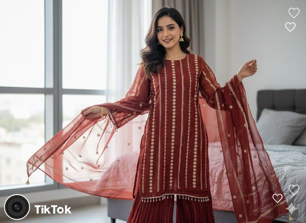 Rust crincket trousers - Image 2