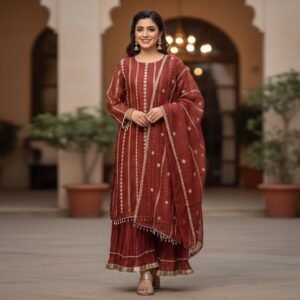 Rust crincket trousers