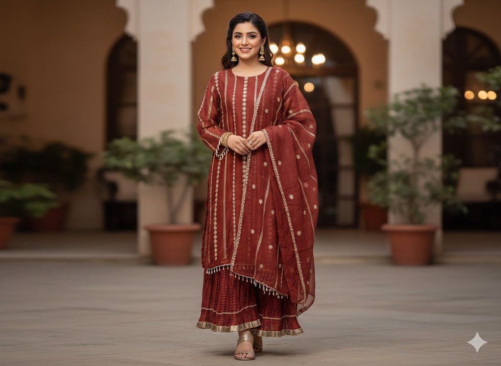 Rust crincket trousers