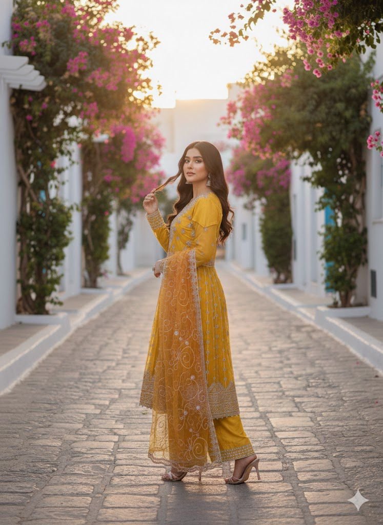 yellow Net Long Frok - Image 2