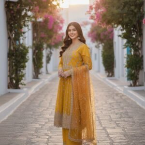 yellow Net Long Frok