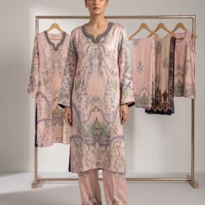 Digital Print 2 Pc Suite with hand work of Pearls and sequence