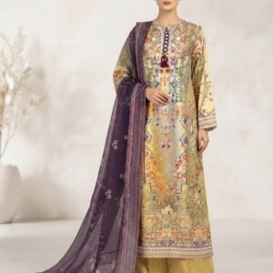 Elegant Shamooz Silk Digital Printed 3-Piece Suit